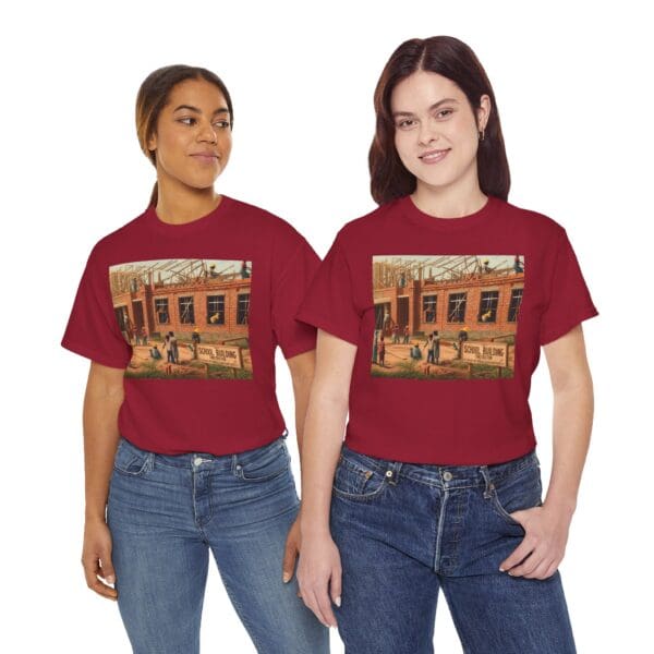 Artistic Unisex Heavy Cotton Tee - Vintage Scene Print - Image 144