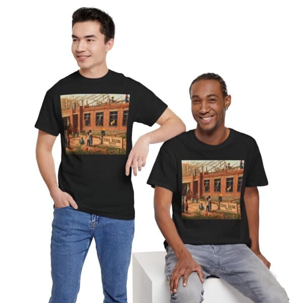 Artistic Unisex Heavy Cotton Tee - Vintage Scene Print - Image 31