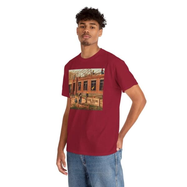 Artistic Unisex Heavy Cotton Tee - Vintage Scene Print - Image 141
