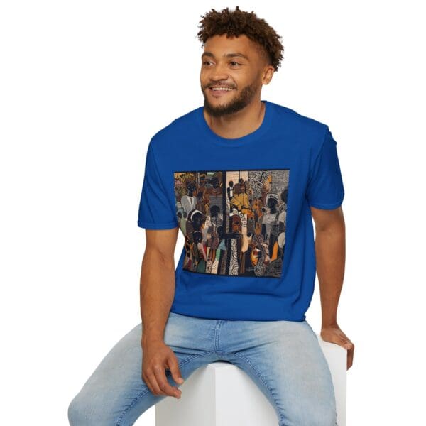 Artistic Unisex Softstyle T-Shirt - Vibrant Community Design - Image 86