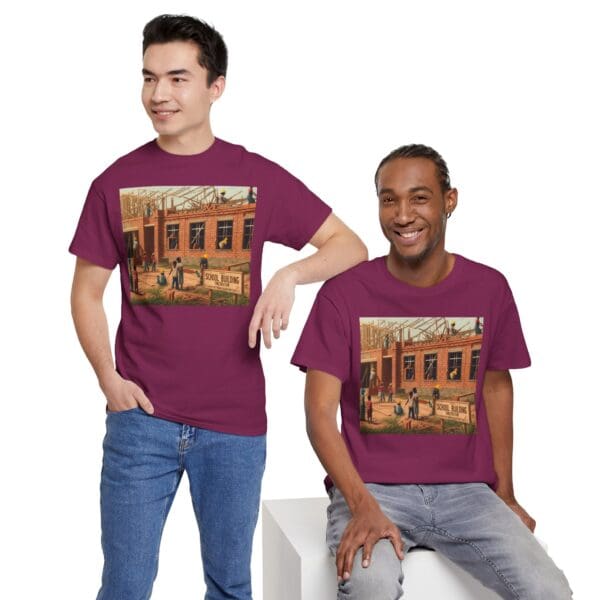 Artistic Unisex Heavy Cotton Tee - Vintage Scene Print - Image 133