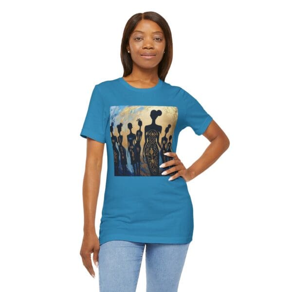 Artistic Unisex Jersey Tee - Colorful Silhouette Design - Image 81