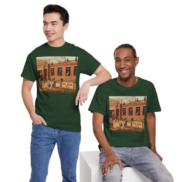 Artistic Unisex Heavy Cotton Tee - Vintage Scene Print - Image 85