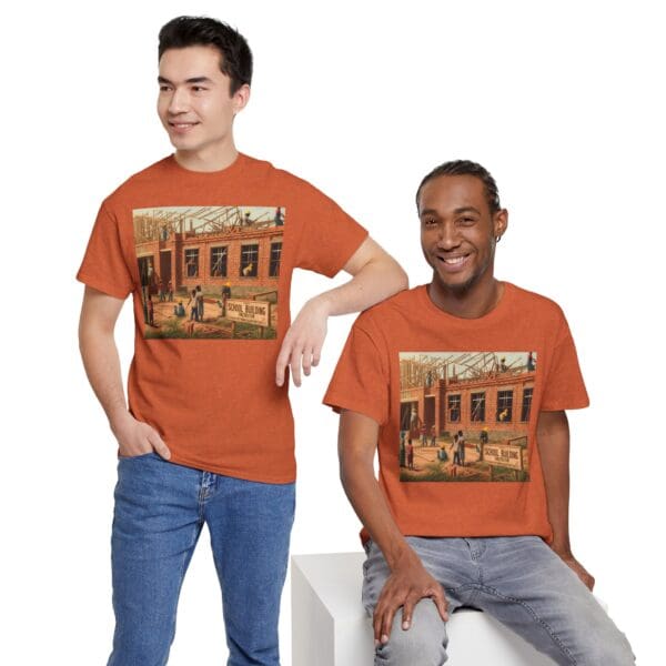 Artistic Unisex Heavy Cotton Tee - Vintage Scene Print - Image 19