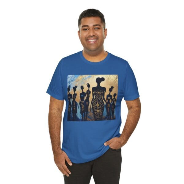 Artistic Unisex Jersey Tee - Colorful Silhouette Design - Image 91