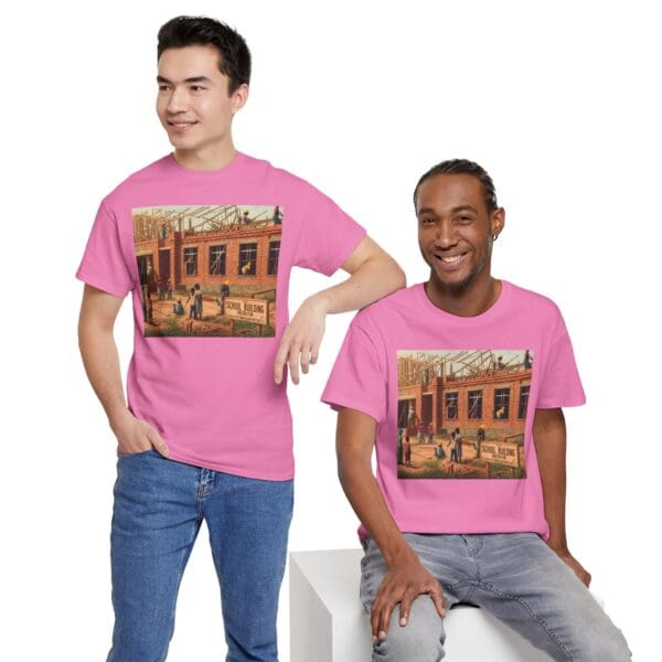 Artistic Unisex Heavy Cotton Tee - Vintage Scene Print - Image 121