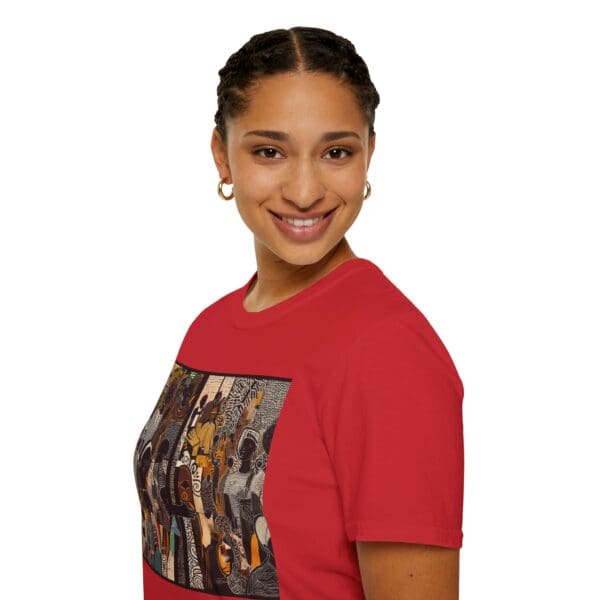 Artistic Unisex Softstyle T-Shirt - Vibrant Community Design - Image 107