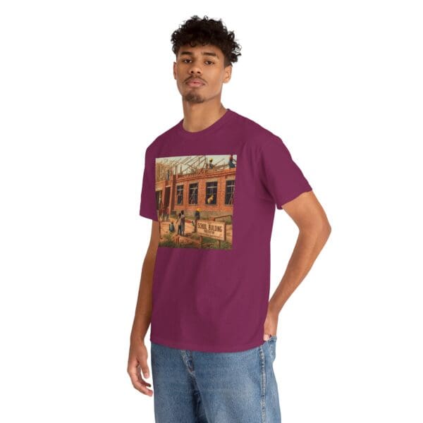 Artistic Unisex Heavy Cotton Tee - Vintage Scene Print - Image 129