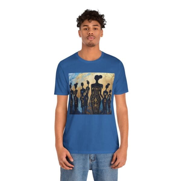 Artistic Unisex Jersey Tee - Colorful Silhouette Design - Image 90