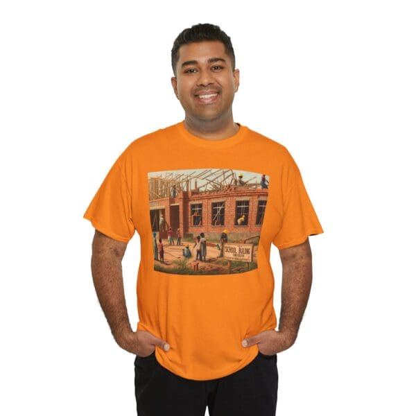 Artistic Unisex Heavy Cotton Tee - Vintage Scene Print - Image 51