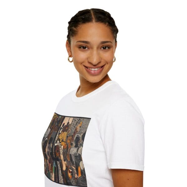 Artistic Unisex Softstyle T-Shirt - Vibrant Community Design - Image 4
