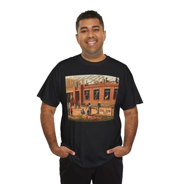 Artistic Unisex Heavy Cotton Tee - Vintage Scene Print - Image 29