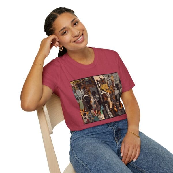 Artistic Unisex Softstyle T-Shirt - Vibrant Community Design - Image 116