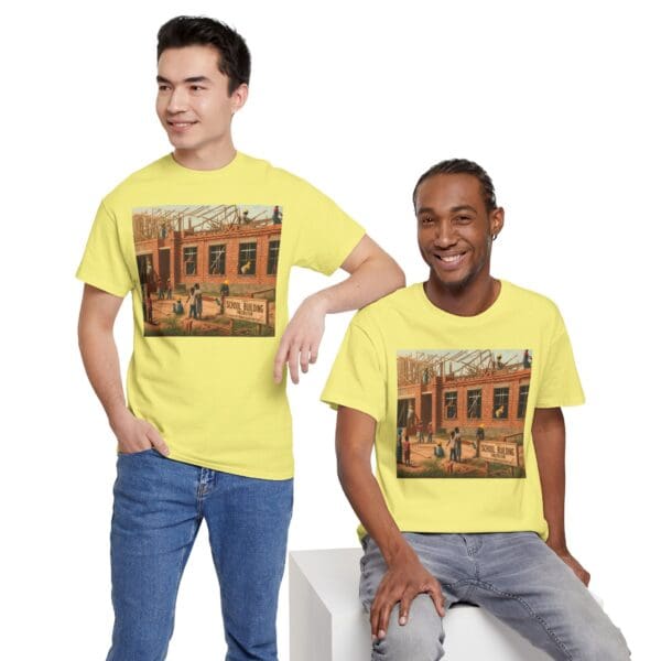 Artistic Unisex Heavy Cotton Tee - Vintage Scene Print - Image 62