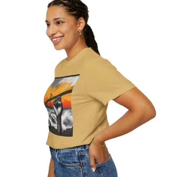 Empowerment Garment-Dyed Unisex T-Shirt - Bold Fist Design - Image 33