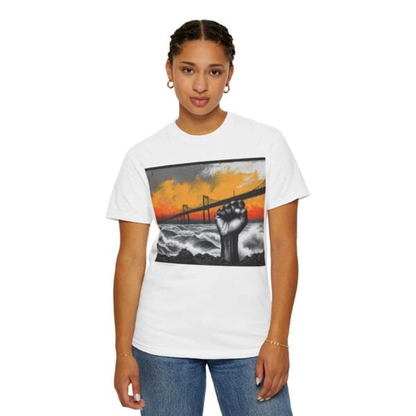 Empowerment Garment-Dyed Unisex T-Shirt - Bold Fist Design - Image 4