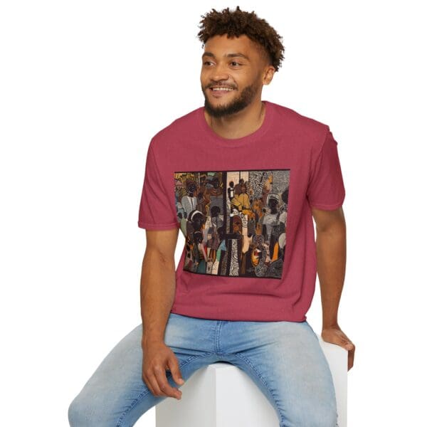 Artistic Unisex Softstyle T-Shirt - Vibrant Community Design - Image 118