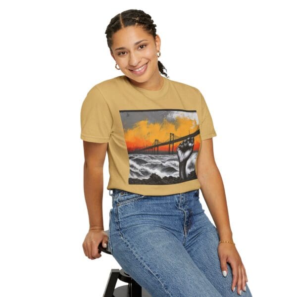 Empowerment Garment-Dyed Unisex T-Shirt - Bold Fist Design - Image 34