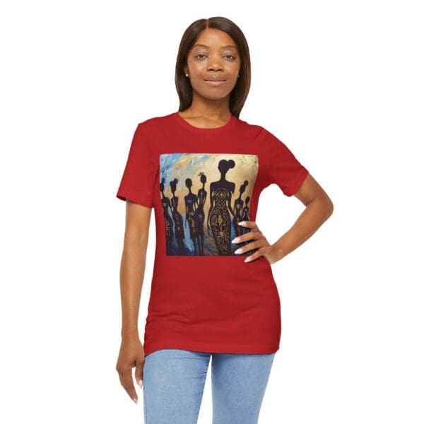 Artistic Unisex Jersey Tee - Colorful Silhouette Design - Image 124