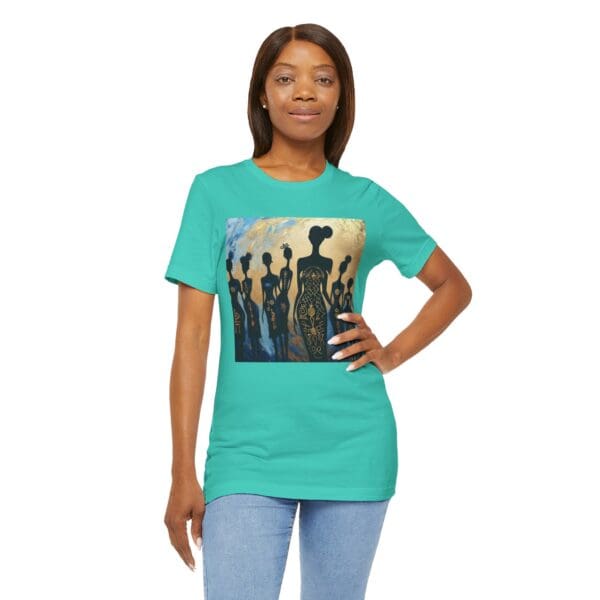 Artistic Unisex Jersey Tee - Colorful Silhouette Design - Image 58