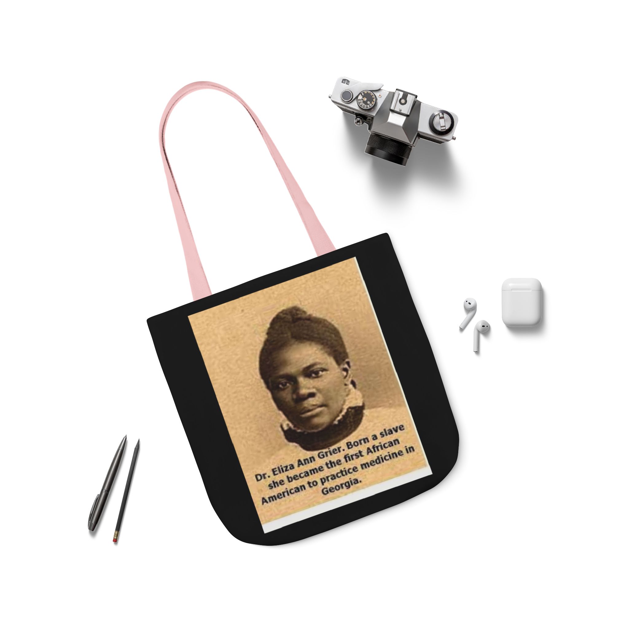 Cotton Canvas Tote Bag Dr. Eliza Ann Grier’ “From Fields to Frontlines: Dr. Grier’s Journey.” - Image 35
