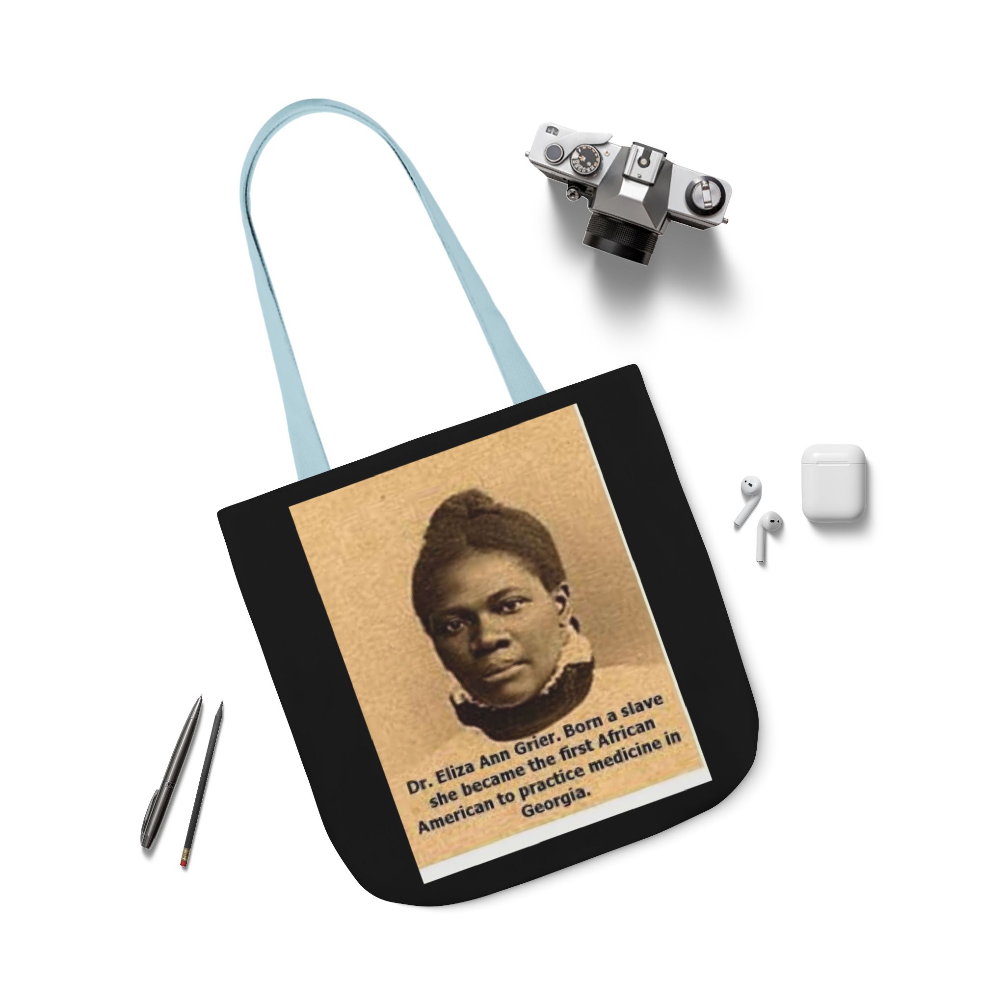 Cotton Canvas Tote Bag Dr. Eliza Ann Grier’ “From Fields to Frontlines: Dr. Grier’s Journey.” - Image 51