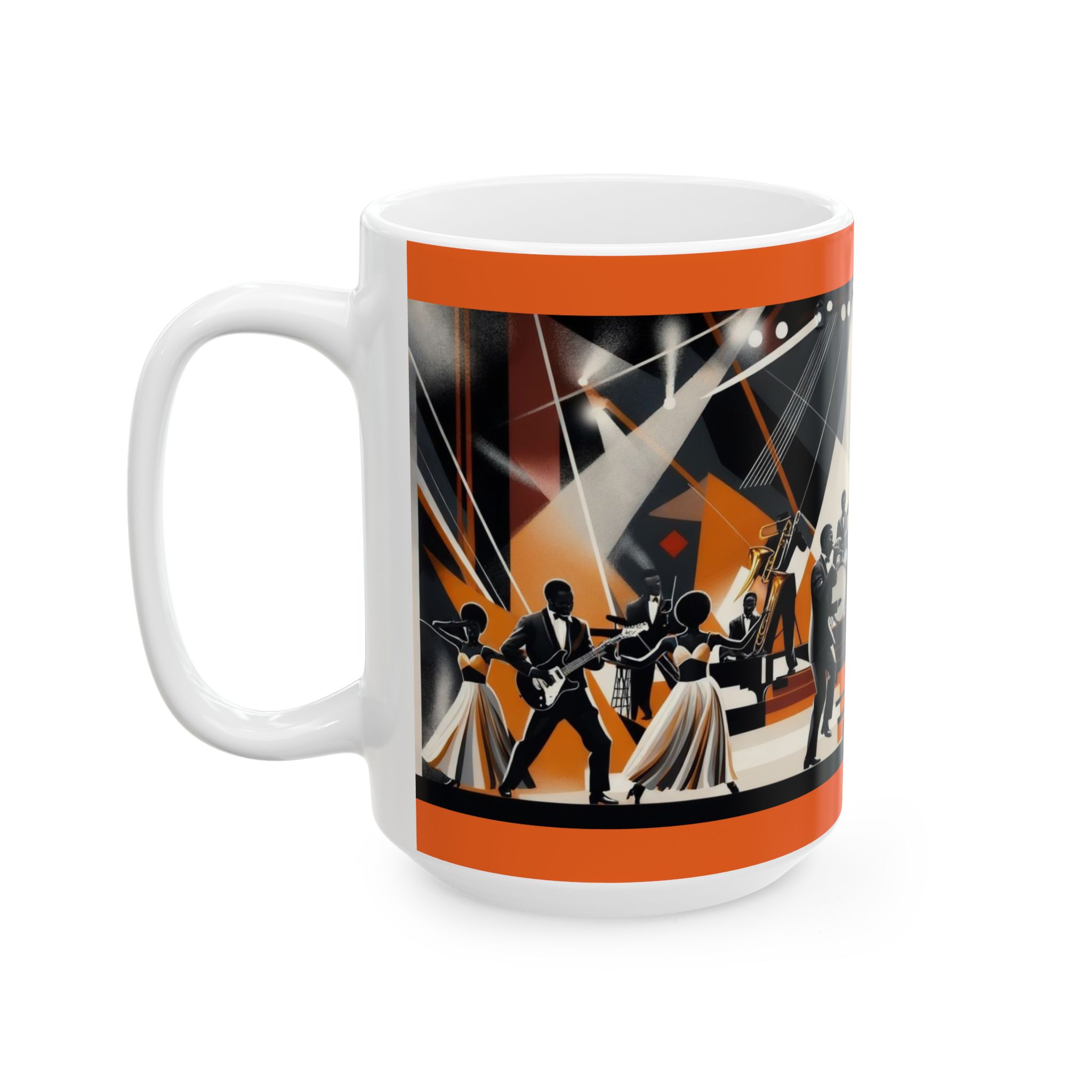 Retro Music Celebration Ceramic Mug, Coffee Lover Gift, Jazz Concert Mug, Gift for Musicians, Coffee or Tea Cup - Image 13