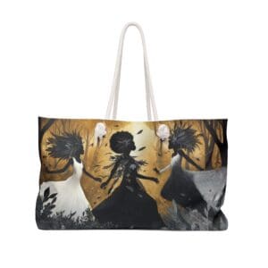 Enchanting Art Weekender Bag with Nature-Inspired Design, Travel Tote, Weekend Getaway Bag, Ideal for Beach, Gym, or Yoga