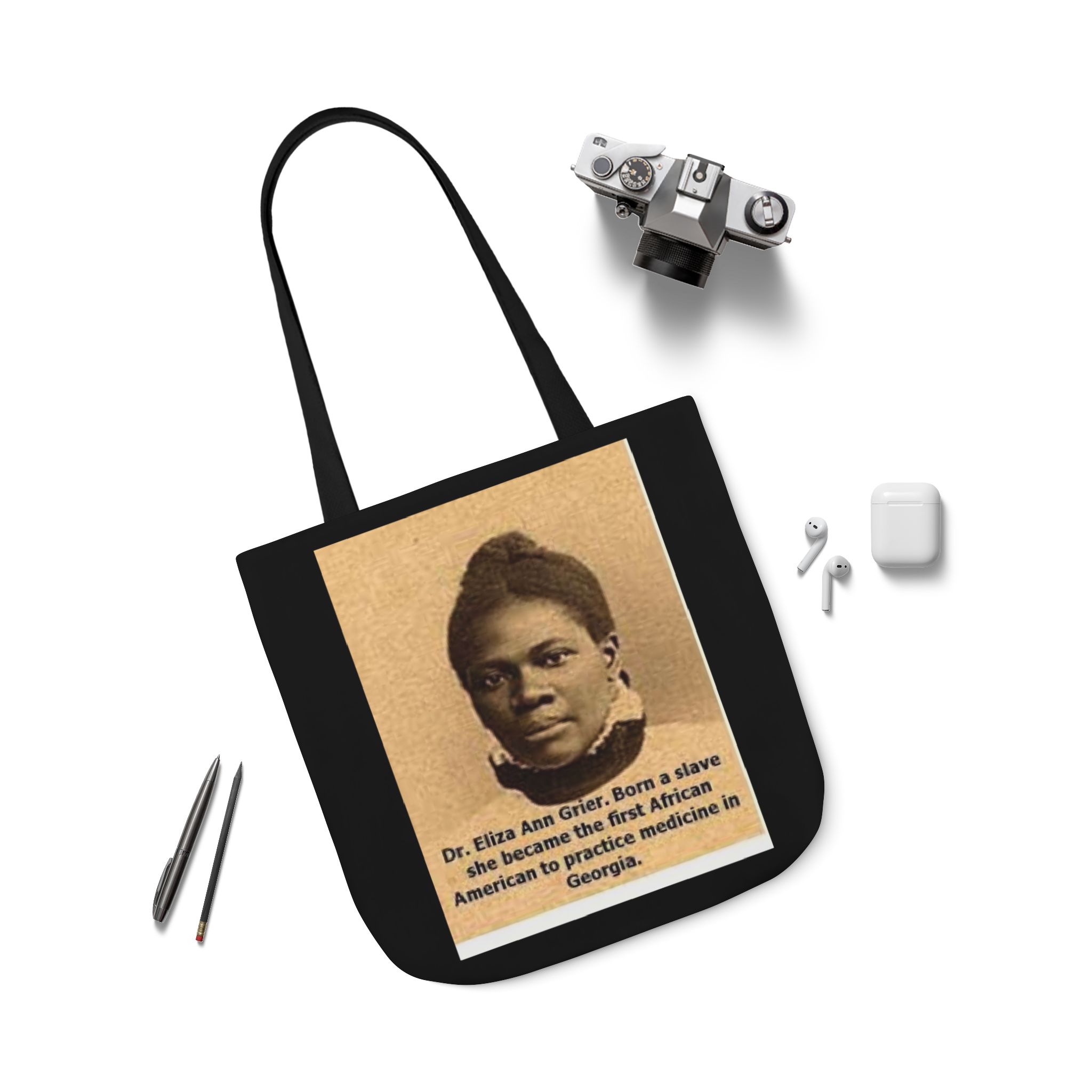 Cotton Canvas Tote Bag Dr. Eliza Ann Grier’ “From Fields to Frontlines: Dr. Grier’s Journey.” - Image 47