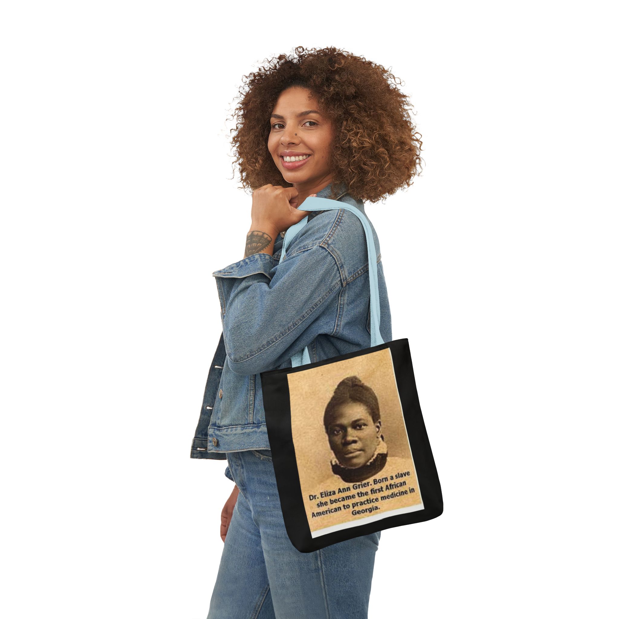 Cotton Canvas Tote Bag Dr. Eliza Ann Grier’ “From Fields to Frontlines: Dr. Grier’s Journey.” - Image 12