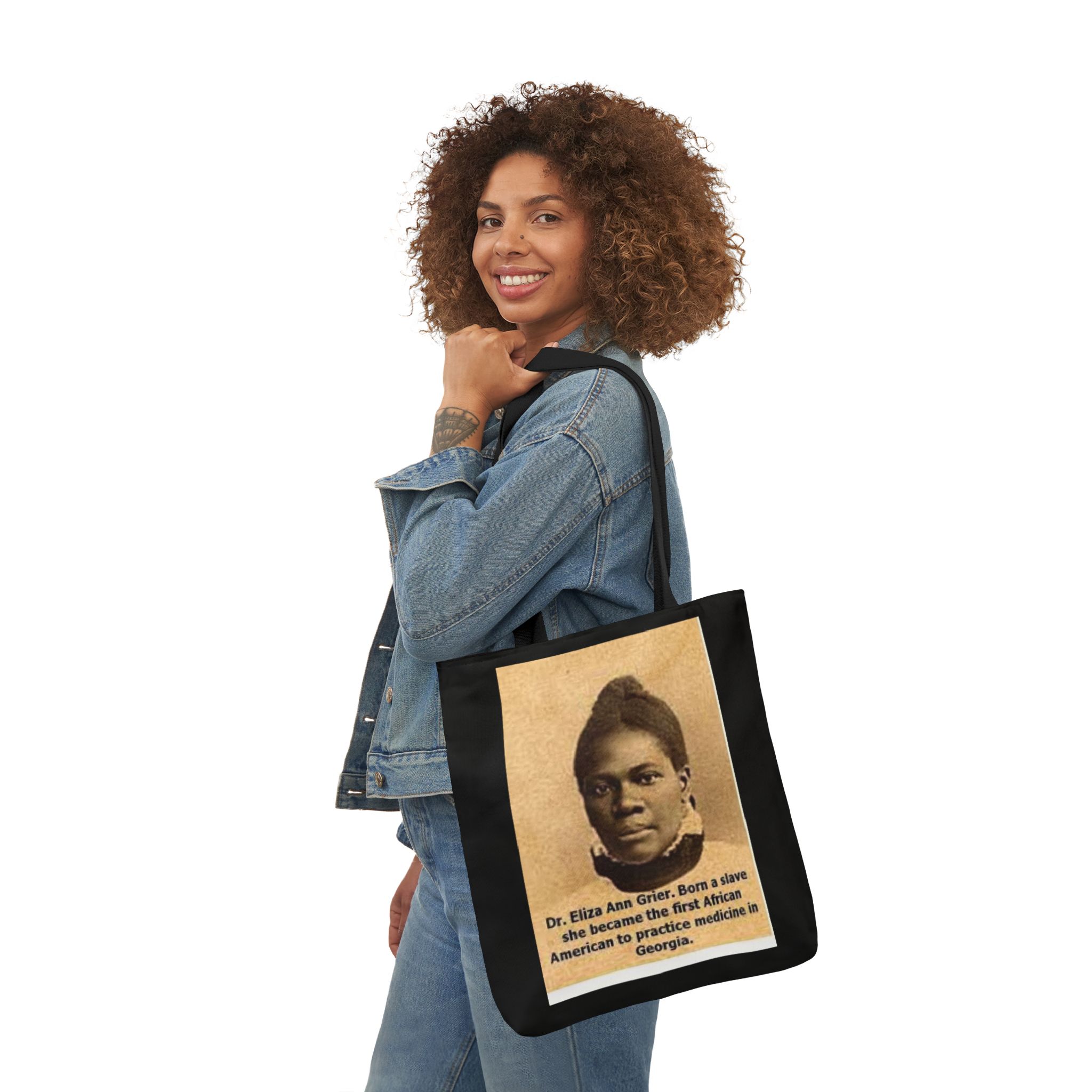 Cotton Canvas Tote Bag Dr. Eliza Ann Grier’ “From Fields to Frontlines: Dr. Grier’s Journey.” - Image 48