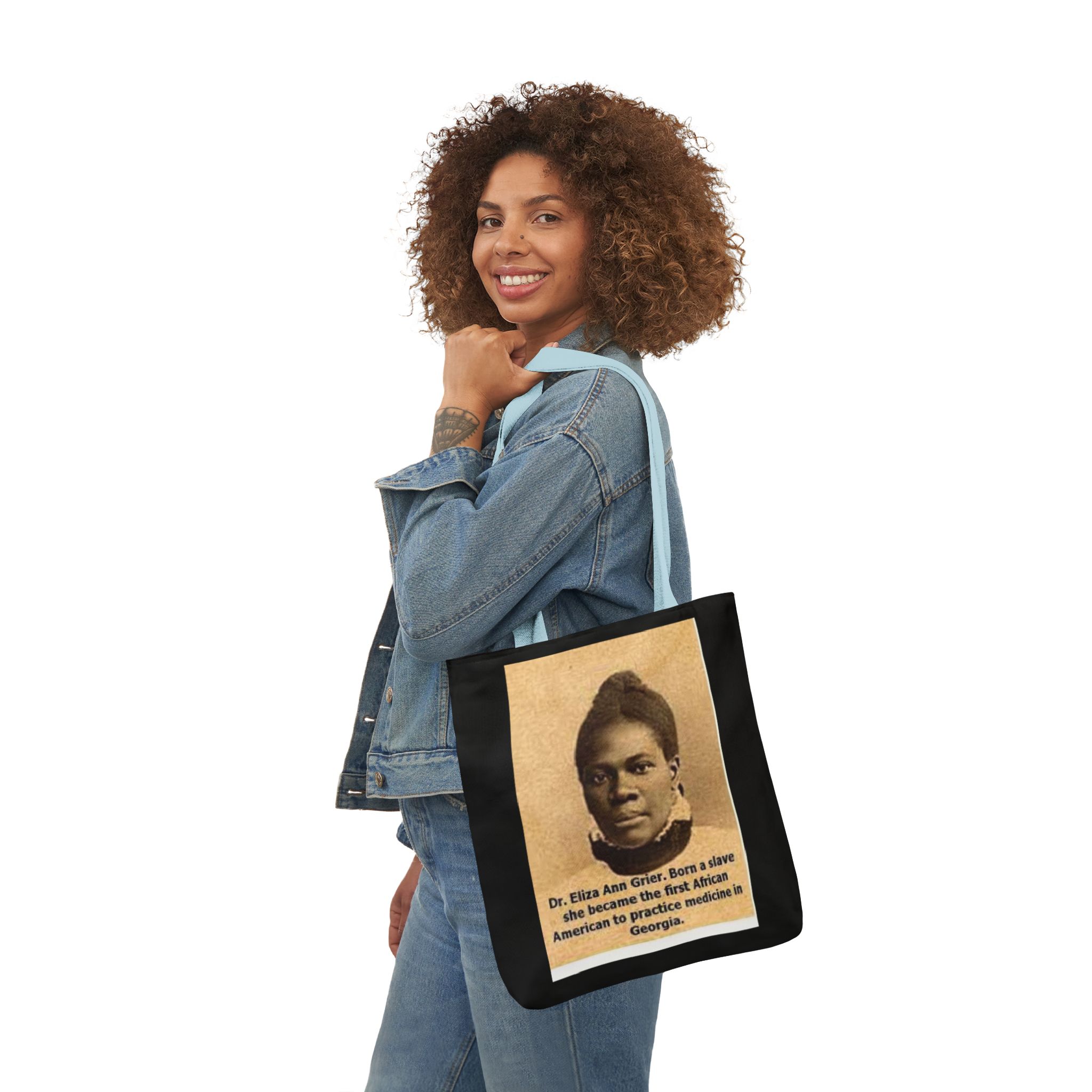 Cotton Canvas Tote Bag Dr. Eliza Ann Grier’ “From Fields to Frontlines: Dr. Grier’s Journey.” - Image 32