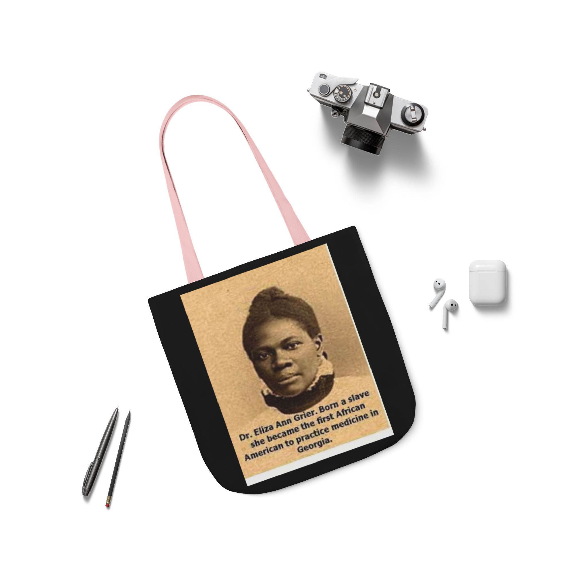 Cotton Canvas Tote Bag Dr. Eliza Ann Grier’ “From Fields to Frontlines: Dr. Grier’s Journey.” - Image 15