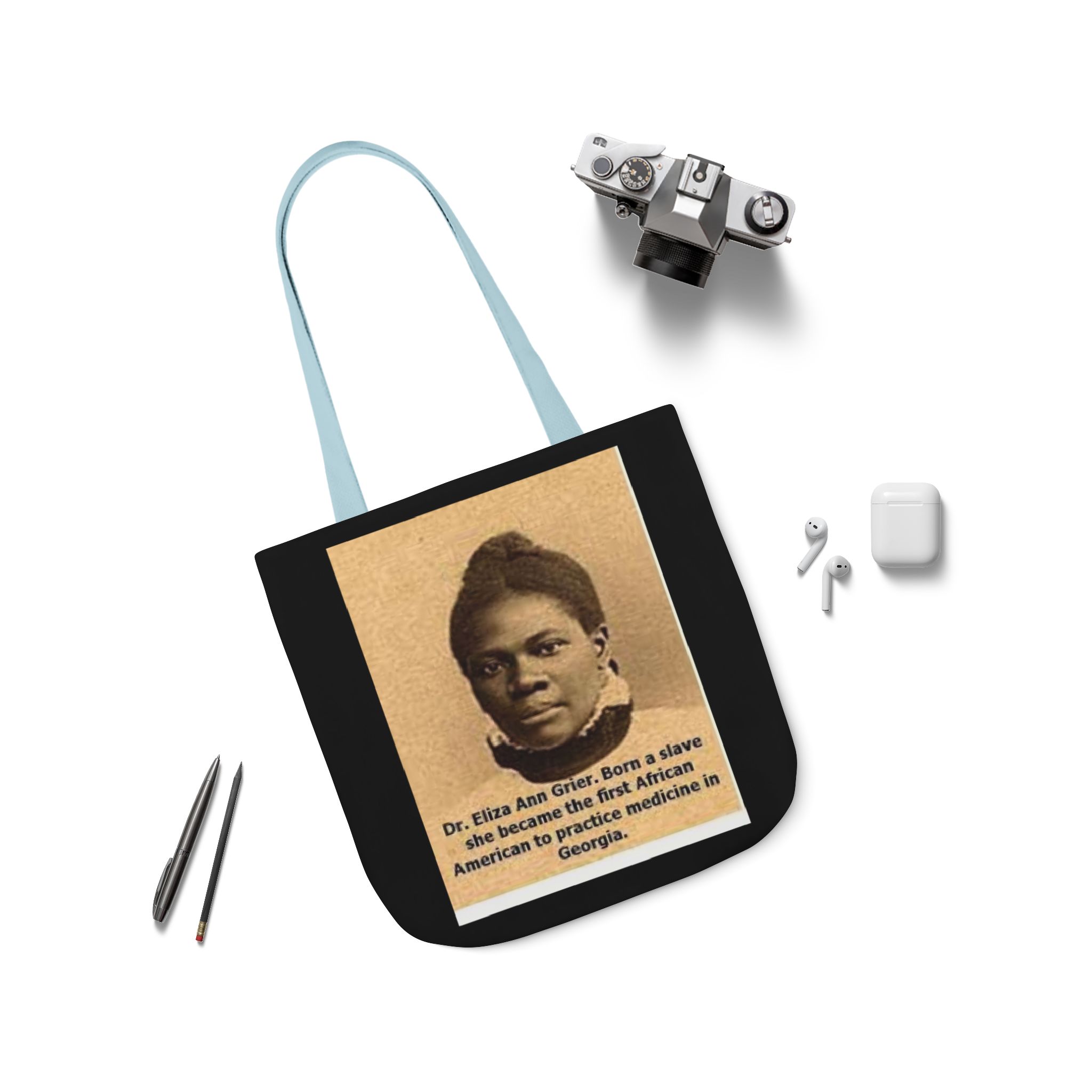 Cotton Canvas Tote Bag Dr. Eliza Ann Grier’ “From Fields to Frontlines: Dr. Grier’s Journey.” - Image 31