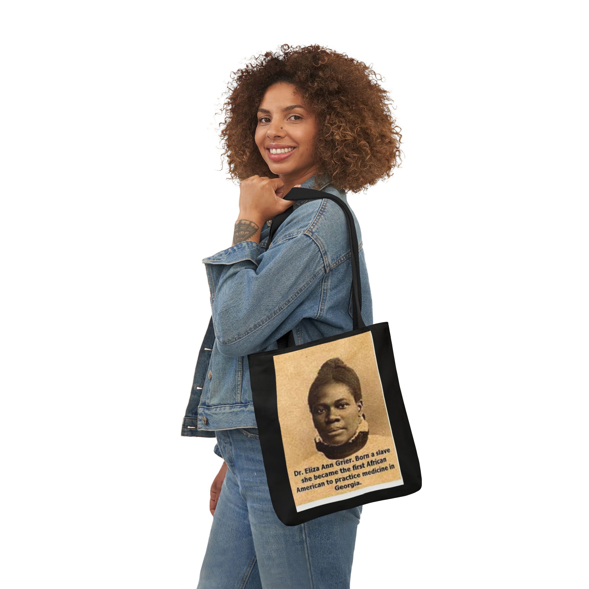 Cotton Canvas Tote Bag Dr. Eliza Ann Grier’ “From Fields to Frontlines: Dr. Grier’s Journey.” - Image 8