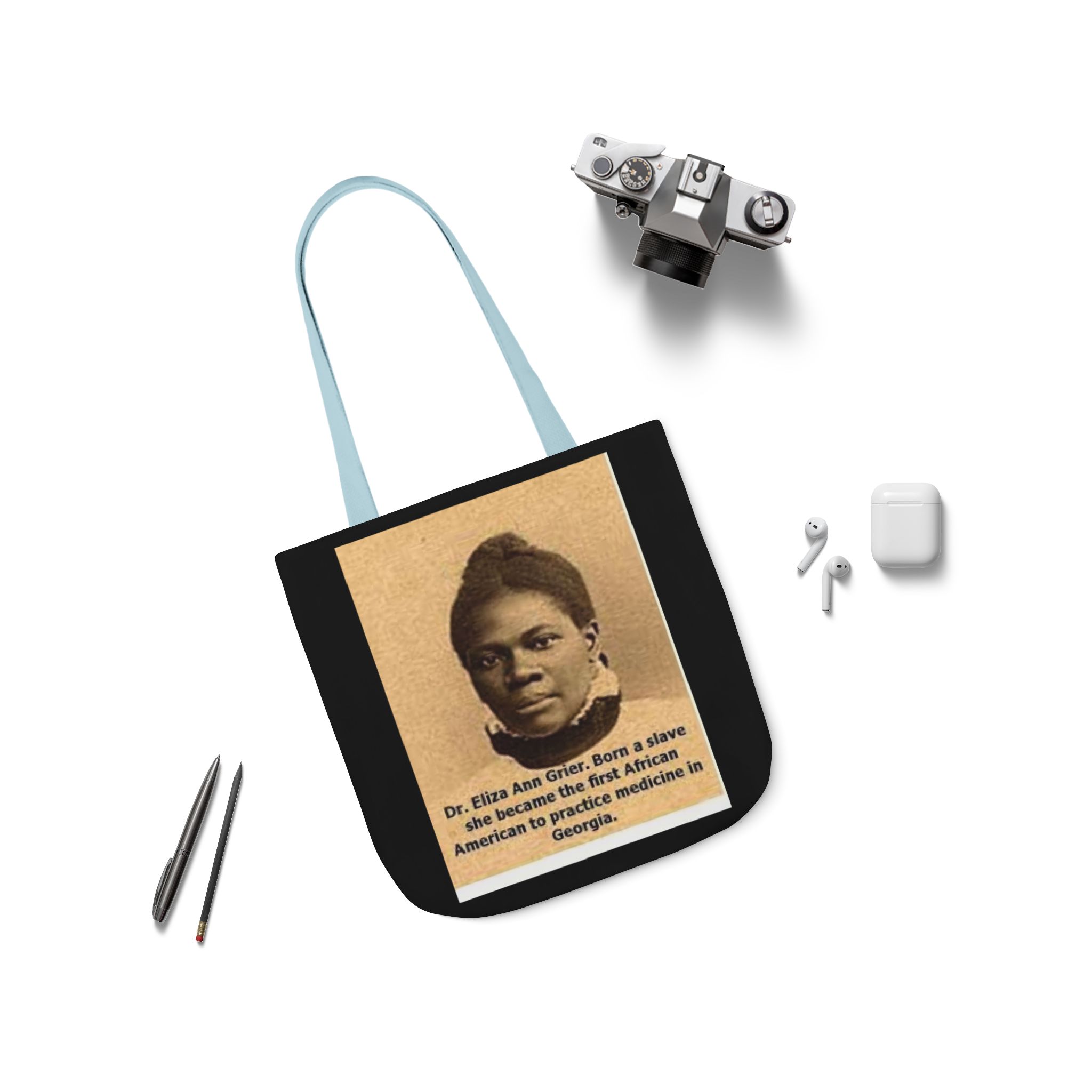 Cotton Canvas Tote Bag Dr. Eliza Ann Grier’ “From Fields to Frontlines: Dr. Grier’s Journey.” - Image 11