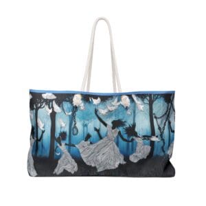 Midnight Dance” – Weekender Bag 🕊️🌌  Whimsical Art Weekender Bag | Travel Tote, Beach Bag, Overnight Bag, Gym Bag, Gift for Travelers