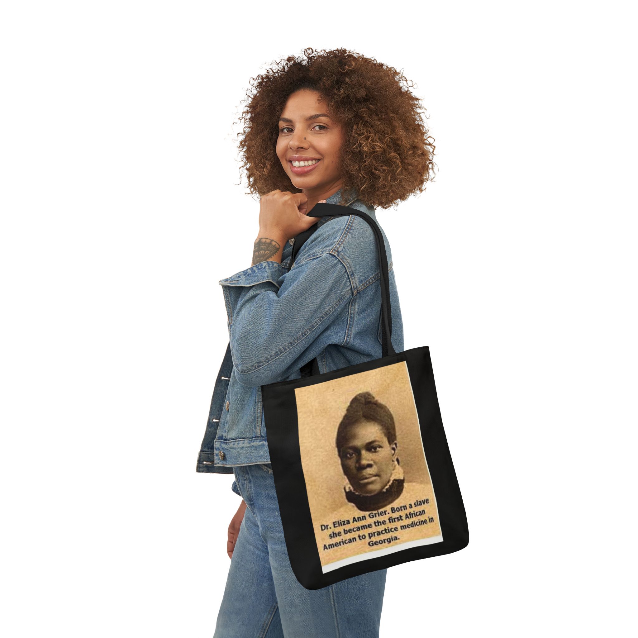 Cotton Canvas Tote Bag Dr. Eliza Ann Grier’ “From Fields to Frontlines: Dr. Grier’s Journey.” - Image 28