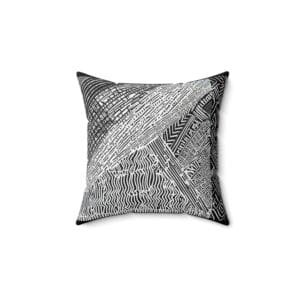 Modern Geometric Throw Pillow - Abstract Black & White Design