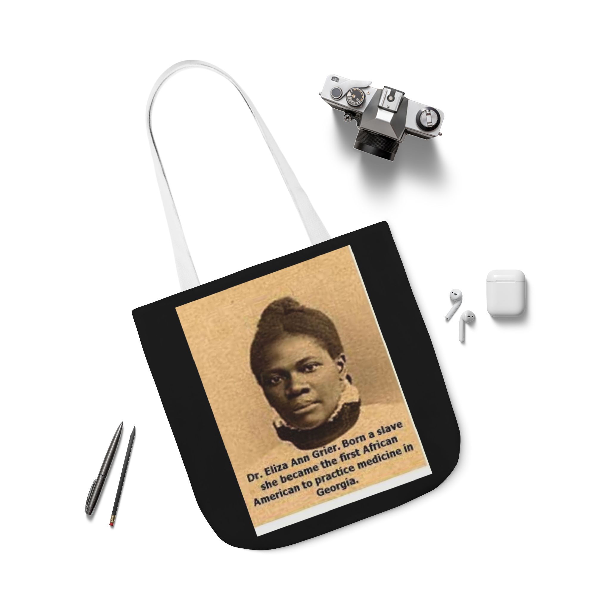 Cotton Canvas Tote Bag Dr. Eliza Ann Grier’ “From Fields to Frontlines: Dr. Grier’s Journey.” - Image 59