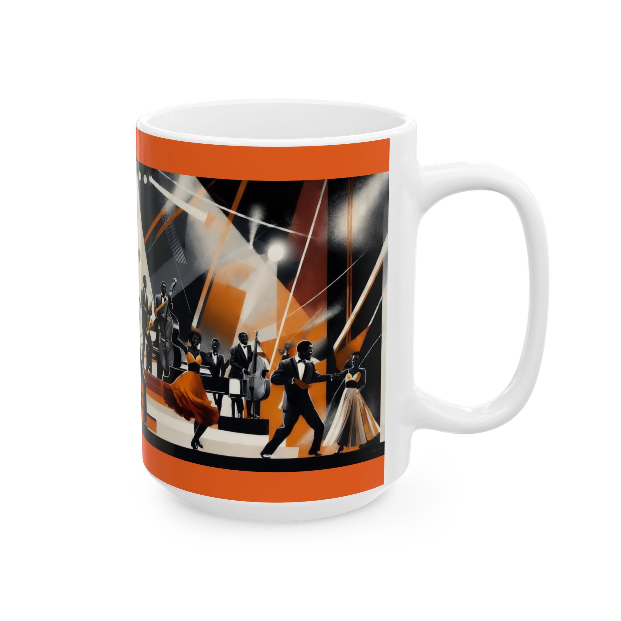 Retro Music Celebration Ceramic Mug, Coffee Lover Gift, Jazz Concert Mug, Gift for Musicians, Coffee or Tea Cup - Image 14