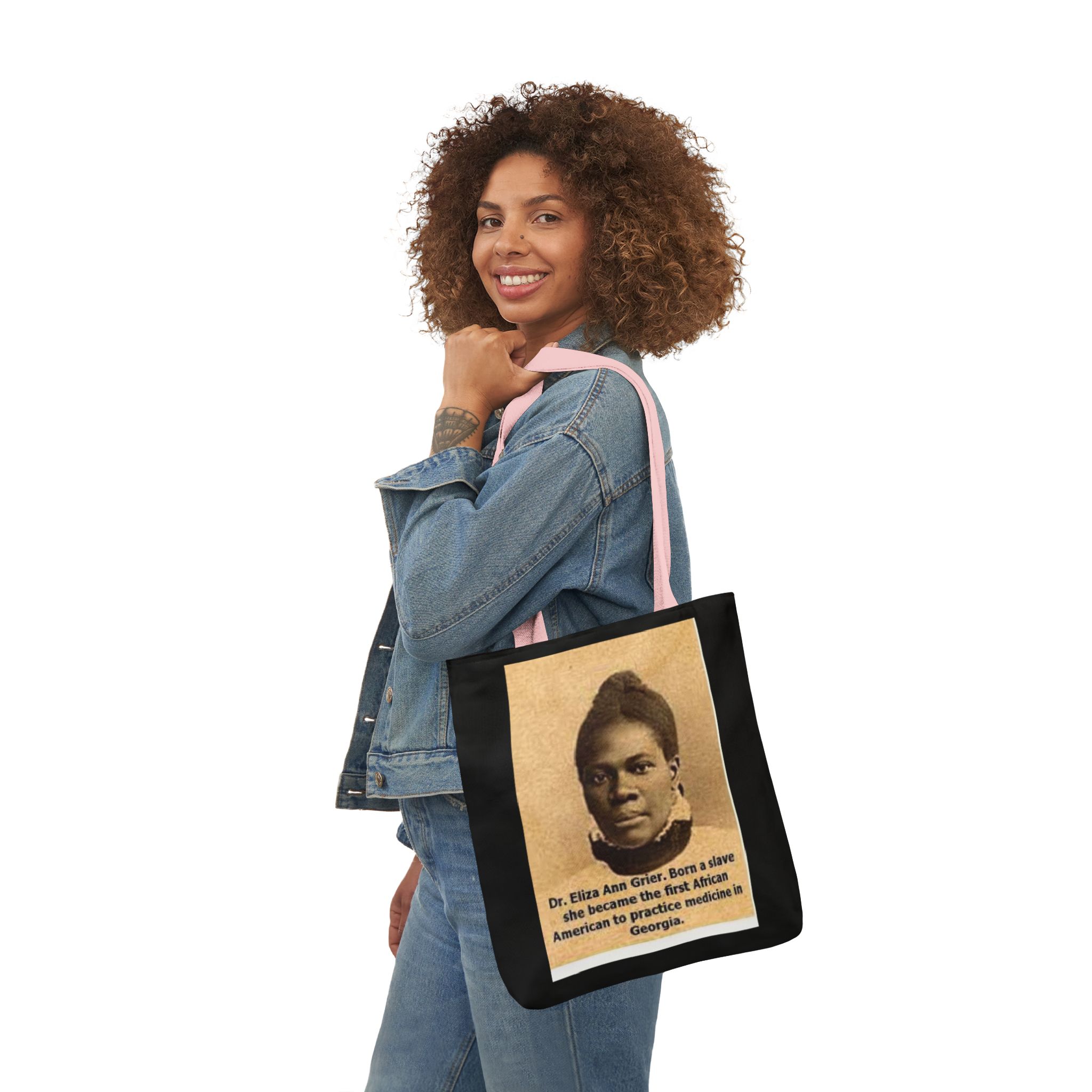 Cotton Canvas Tote Bag Dr. Eliza Ann Grier’ “From Fields to Frontlines: Dr. Grier’s Journey.” - Image 36