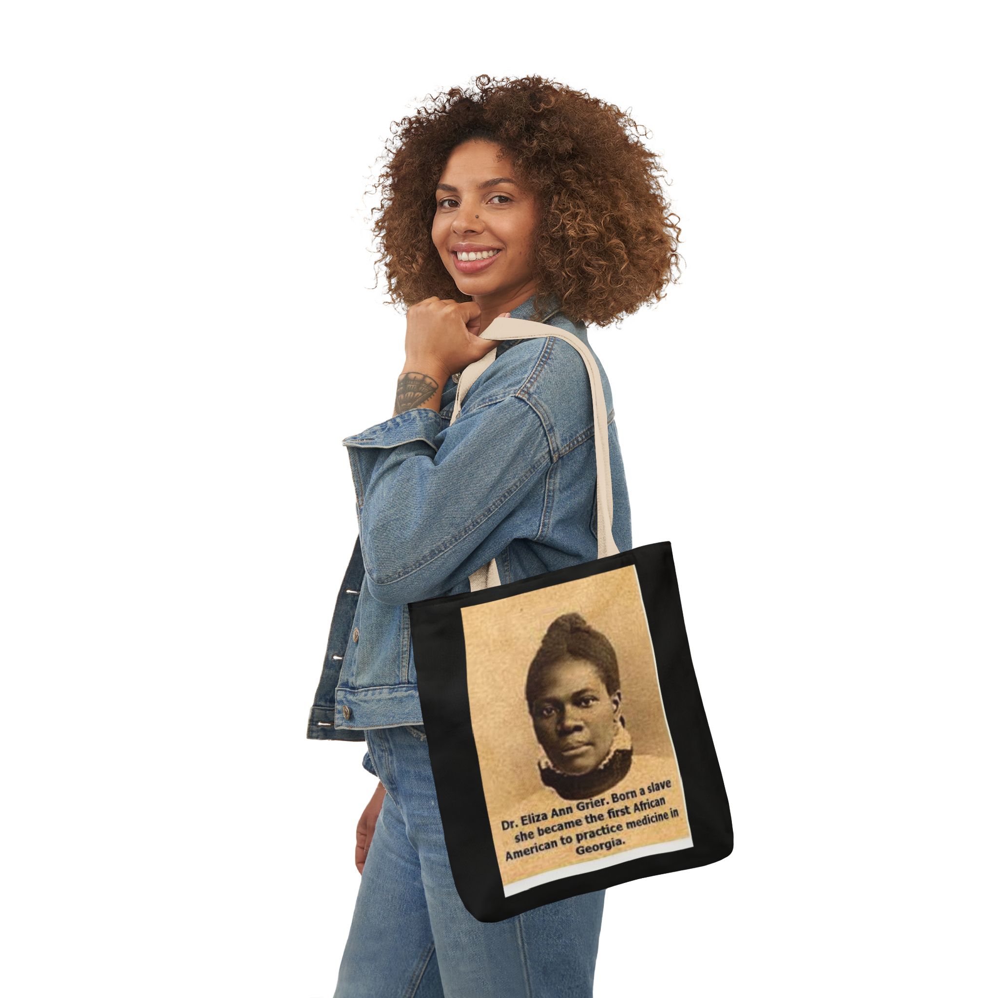 Cotton Canvas Tote Bag Dr. Eliza Ann Grier’ “From Fields to Frontlines: Dr. Grier’s Journey.” - Image 24