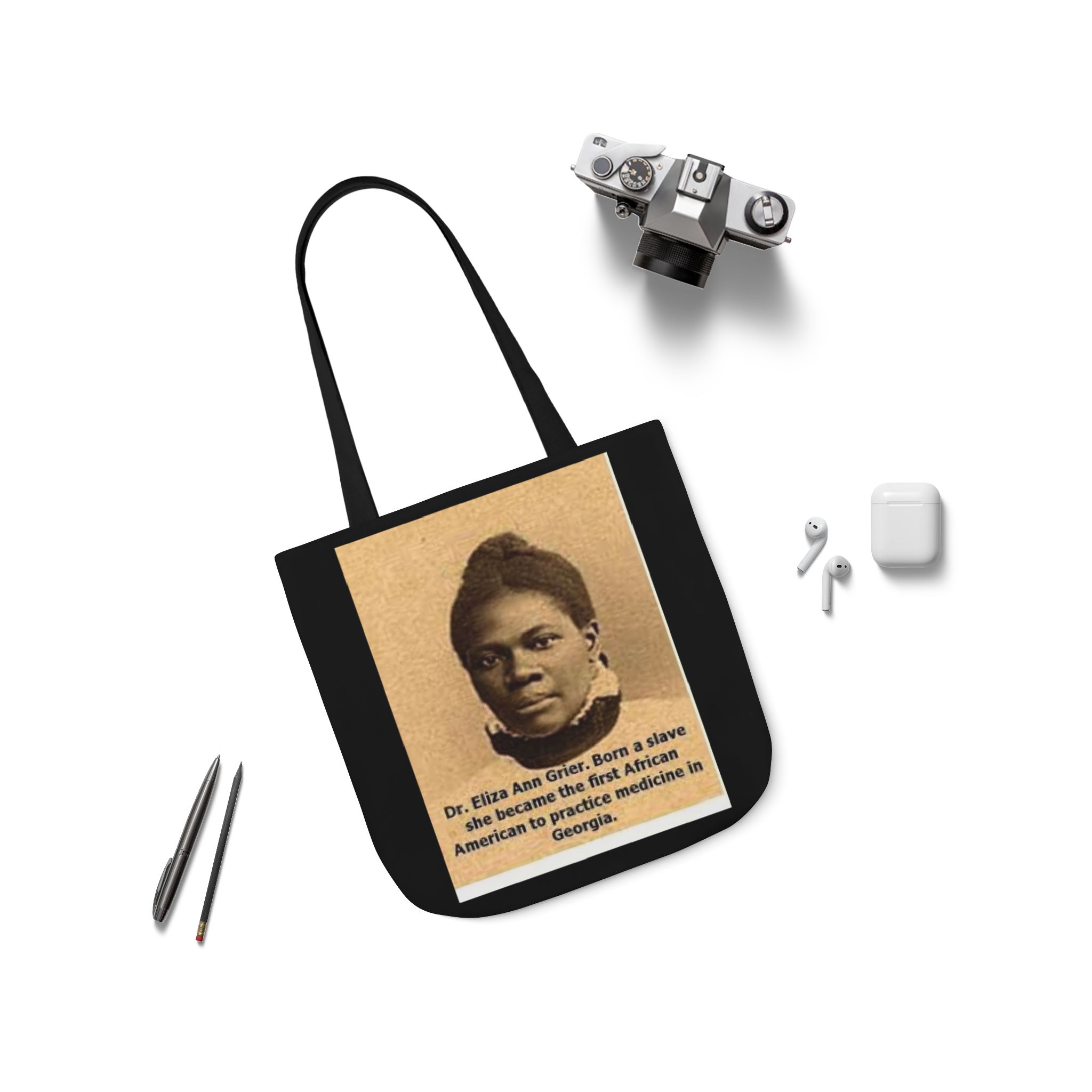Cotton Canvas Tote Bag Dr. Eliza Ann Grier’ “From Fields to Frontlines: Dr. Grier’s Journey.” - Image 7