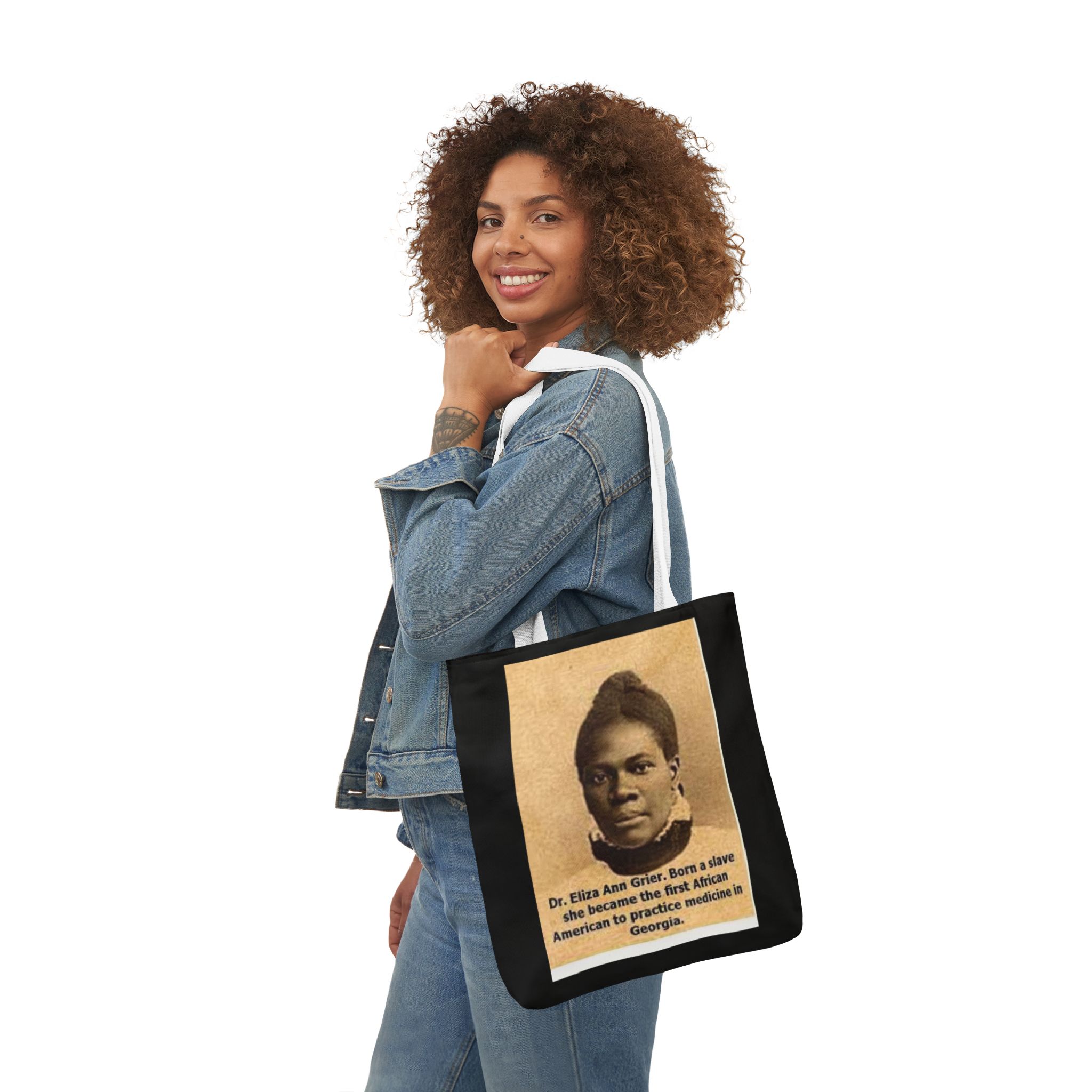 Cotton Canvas Tote Bag Dr. Eliza Ann Grier’ “From Fields to Frontlines: Dr. Grier’s Journey.” - Image 40