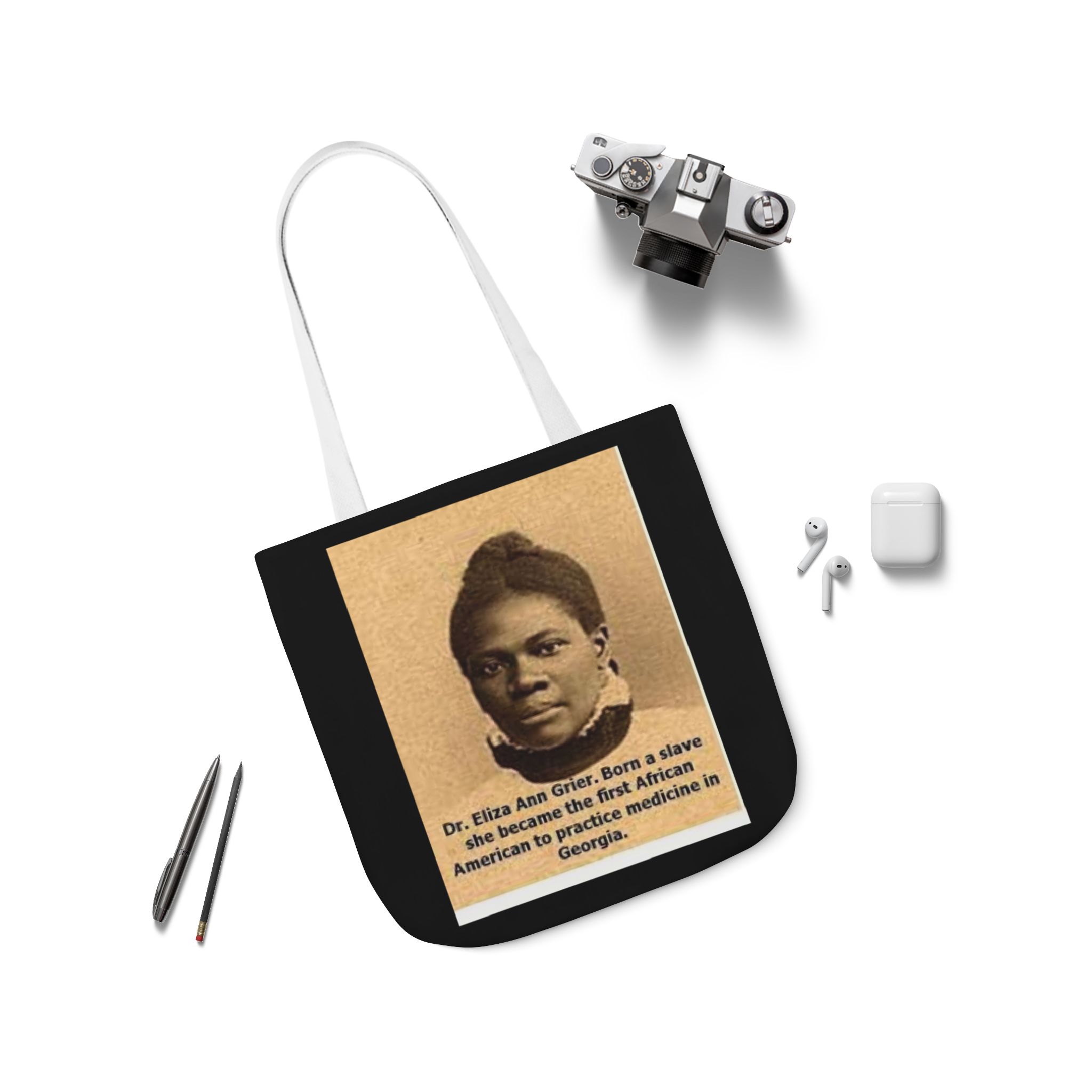 Cotton Canvas Tote Bag Dr. Eliza Ann Grier’ “From Fields to Frontlines: Dr. Grier’s Journey.” - Image 39