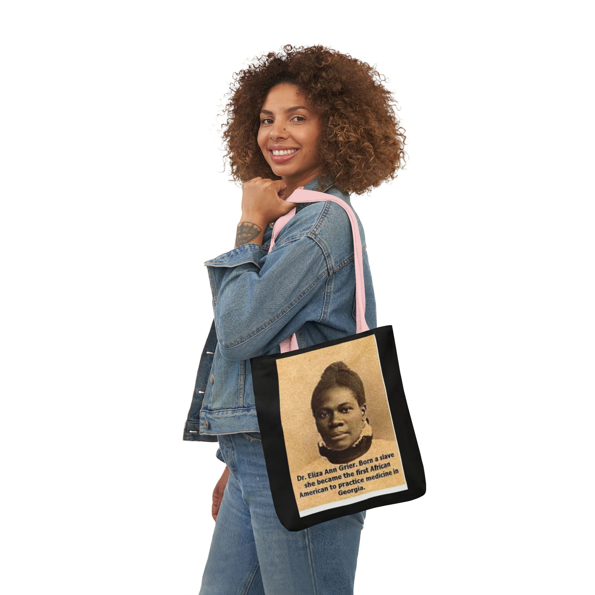 Cotton Canvas Tote Bag Dr. Eliza Ann Grier’ “From Fields to Frontlines: Dr. Grier’s Journey.” - Image 16